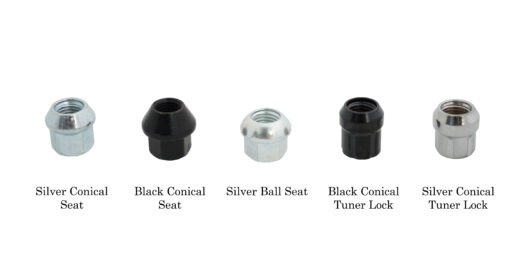 12x1.5 Black Conical Seat Lug Nut Set