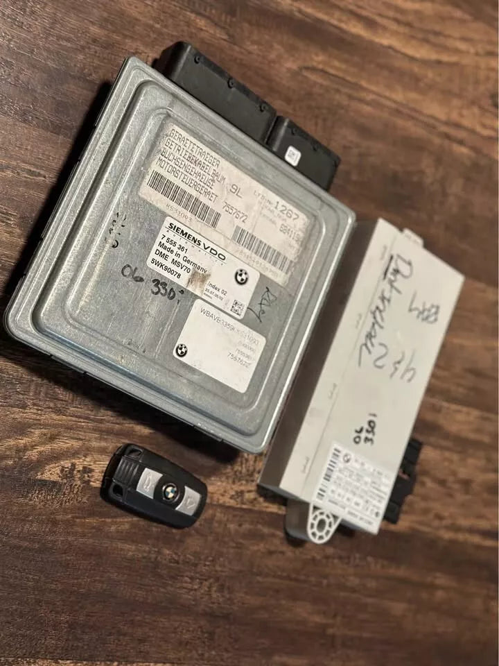 2006 BMW 330i E90 Sedan N52 Auto MSV70 Ignition Security Set OEM - ECU CAS2 Key